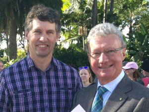 Harold and the Queensland Governor, His Excellency the Honourable Paul de Jersey AC