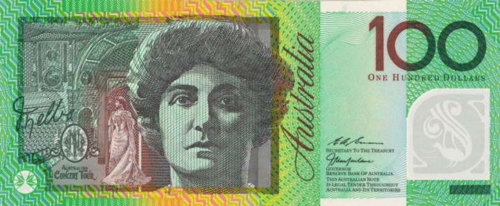 Dame Nellie Melba 100 dollar note