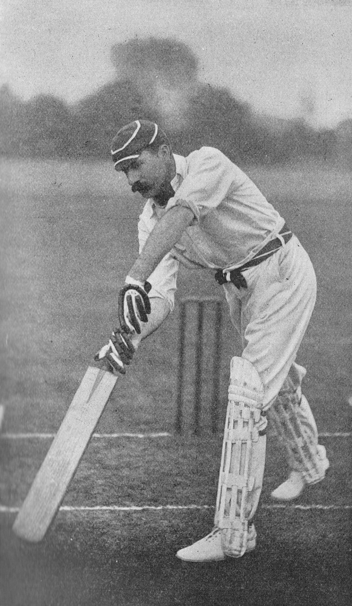 AE Stoddart's forward-drive nearing the finish - 1897 -KS Ranjitsinhji The Jubilee Book of Cricket Third Edition - photo by E. Hawkins Co Brighton
